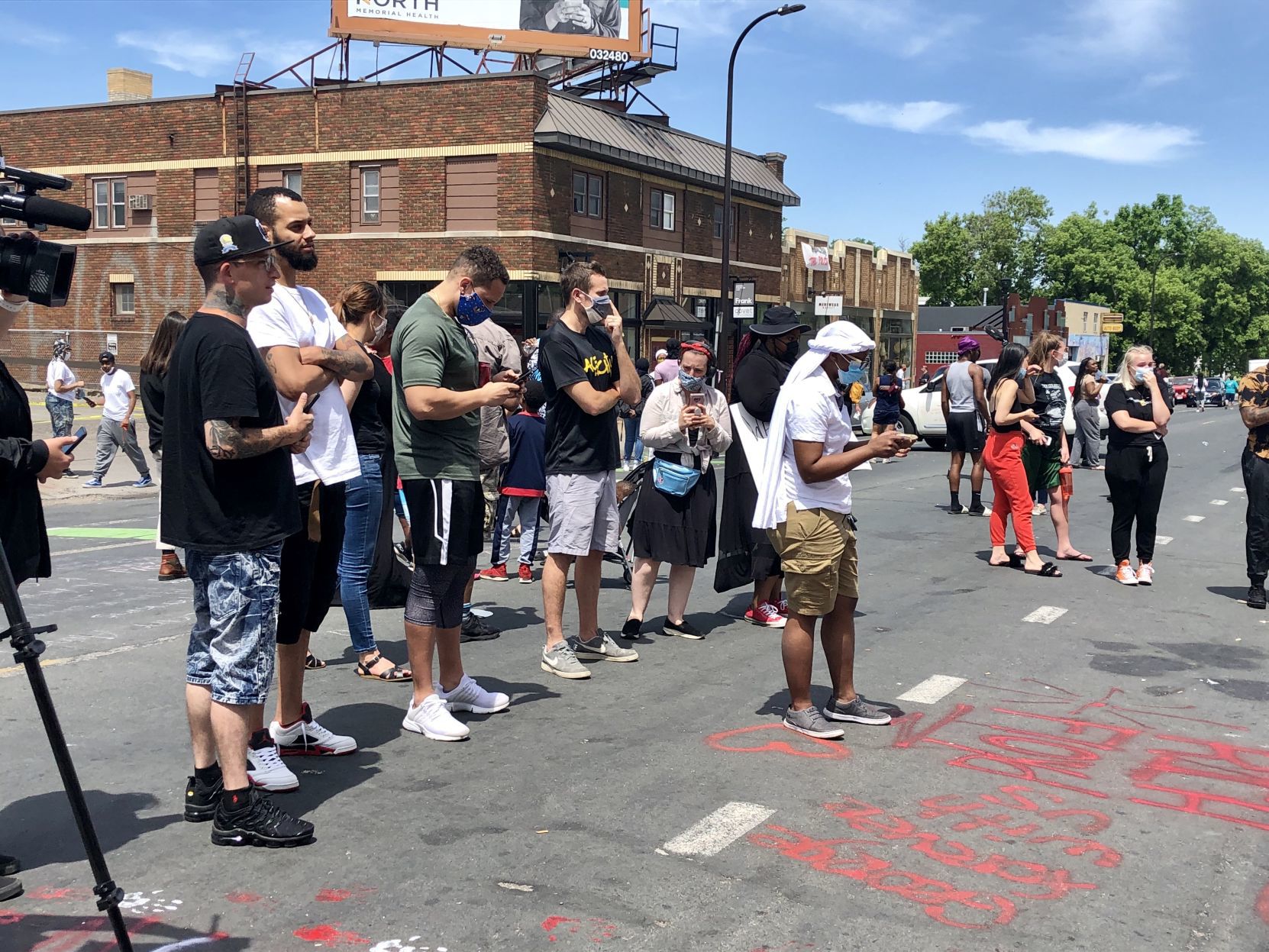George Floyd memorial gathering in Minneapolis